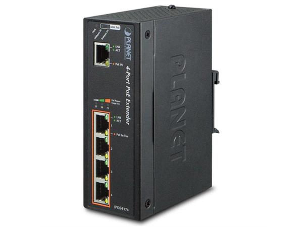 Planet PoE Extender 1:4 Gigabit IEEE802.3af/at IP30 Industri 